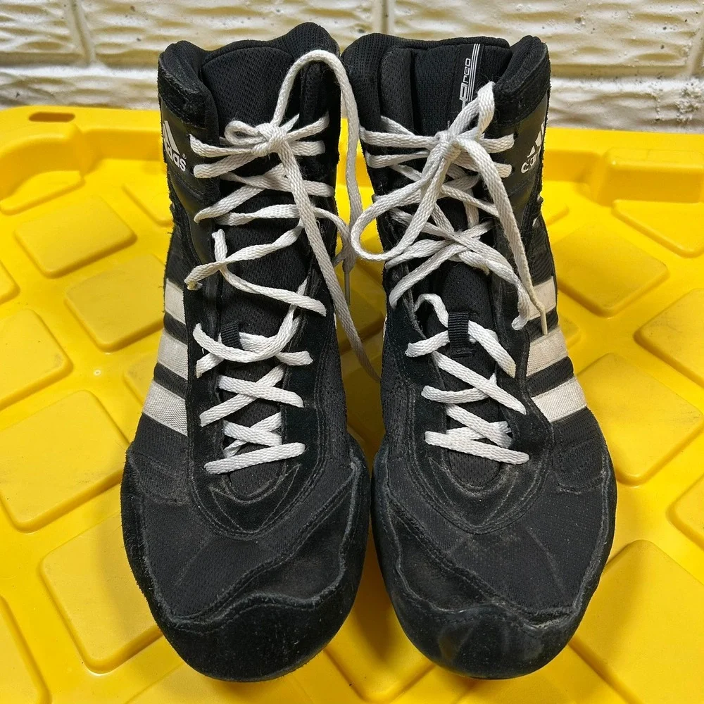 Adidas Pretereo Wrestling Shoes Size 12 Black 2002 145949 High Top Gum Sole